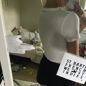 Top shop White Ribbed Crop Top